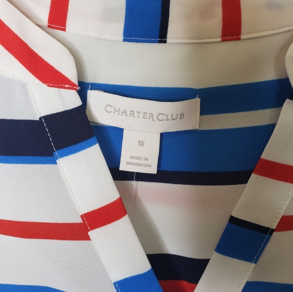 Charter club  Ocean Drift striped plus 1X blouse - Picture 6 of 6